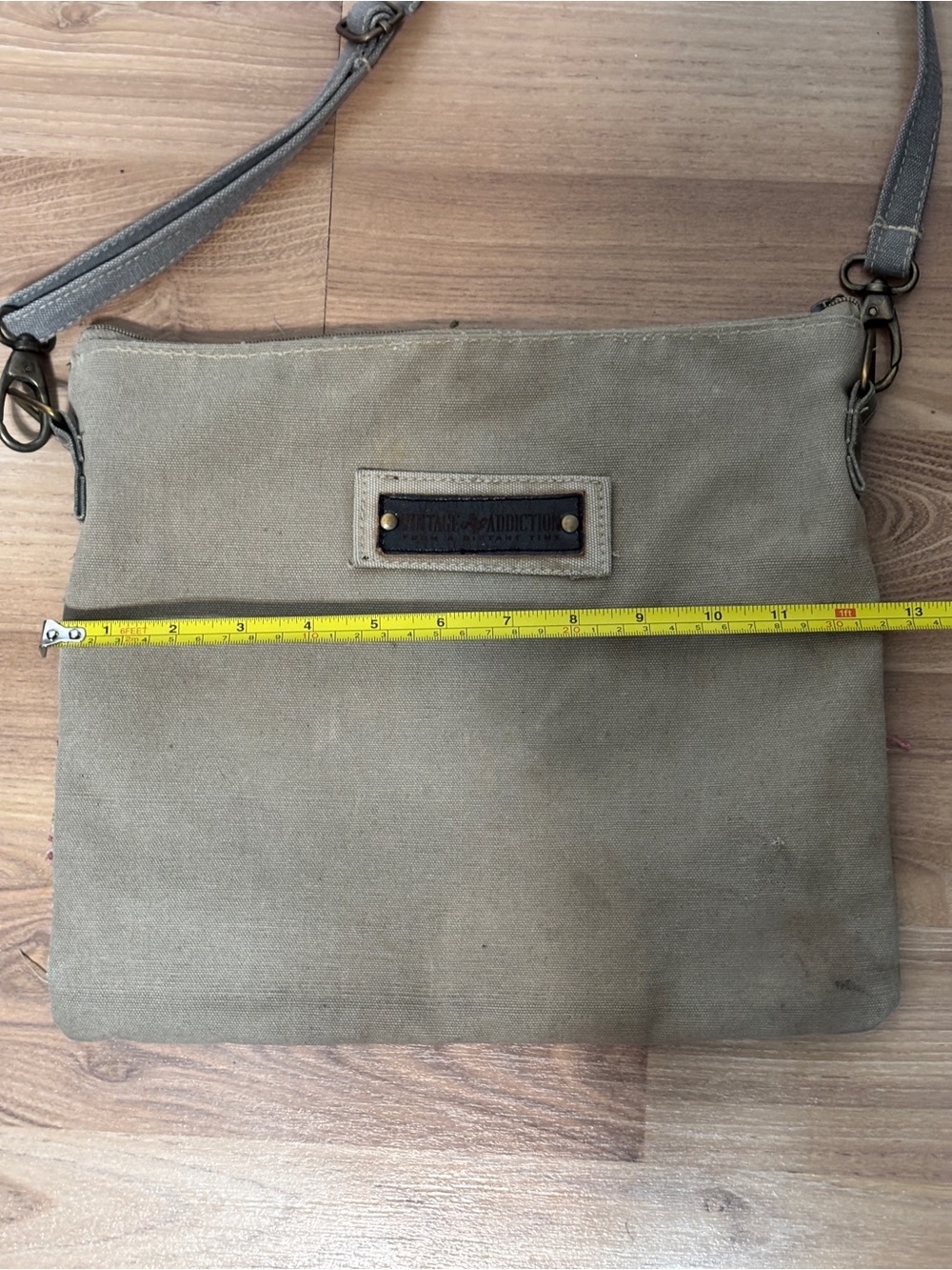 Vintage Addiction Recycled Military Tent Patchwork Crossbody Bag Boho - Picture 8 of 16